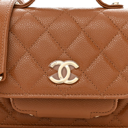 Chanel Caviar Quilted Business Affinity Clutch With Chain Flap Camel 9 of 12