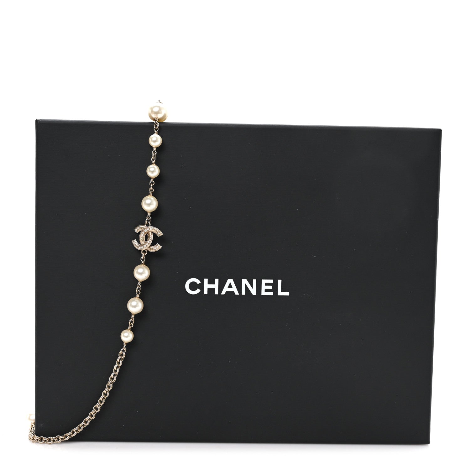 Chanel Pearl CC Necklace Light Gold 5 of 5