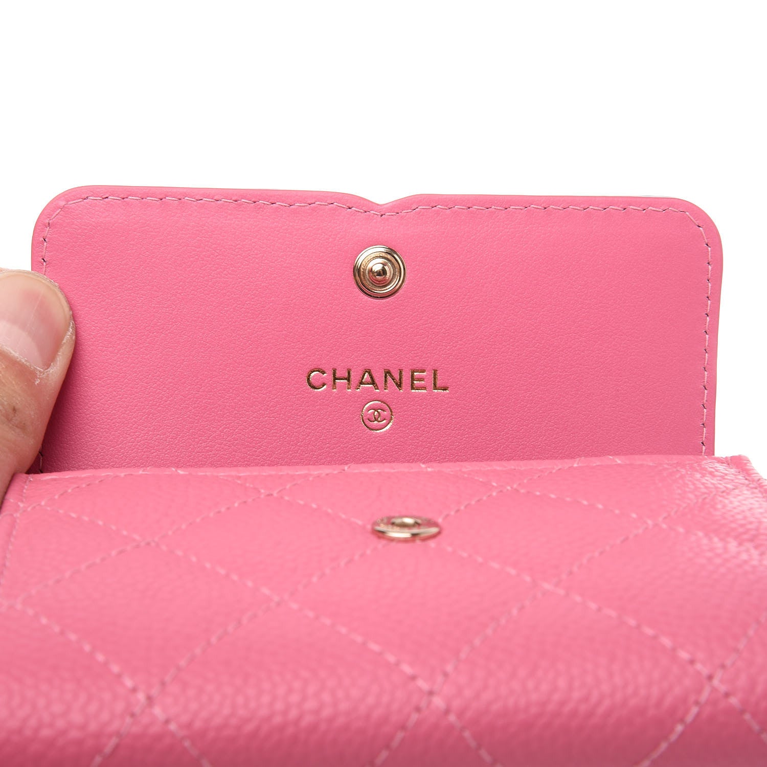 Chanel Caviar Quilted Filigree Flap Card Holder Pink Blue Green 6 of 9