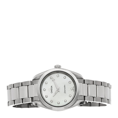 Omega Stainless Steel Diamond Mother of Pearl 28mm Seamaster Aqua Terra Quartz Watch 220.10.28.60.55.001 2 of 5