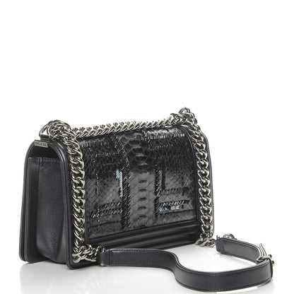 Chanel Embellished Python Medium Boy Flap Dark Purple 3 of 9