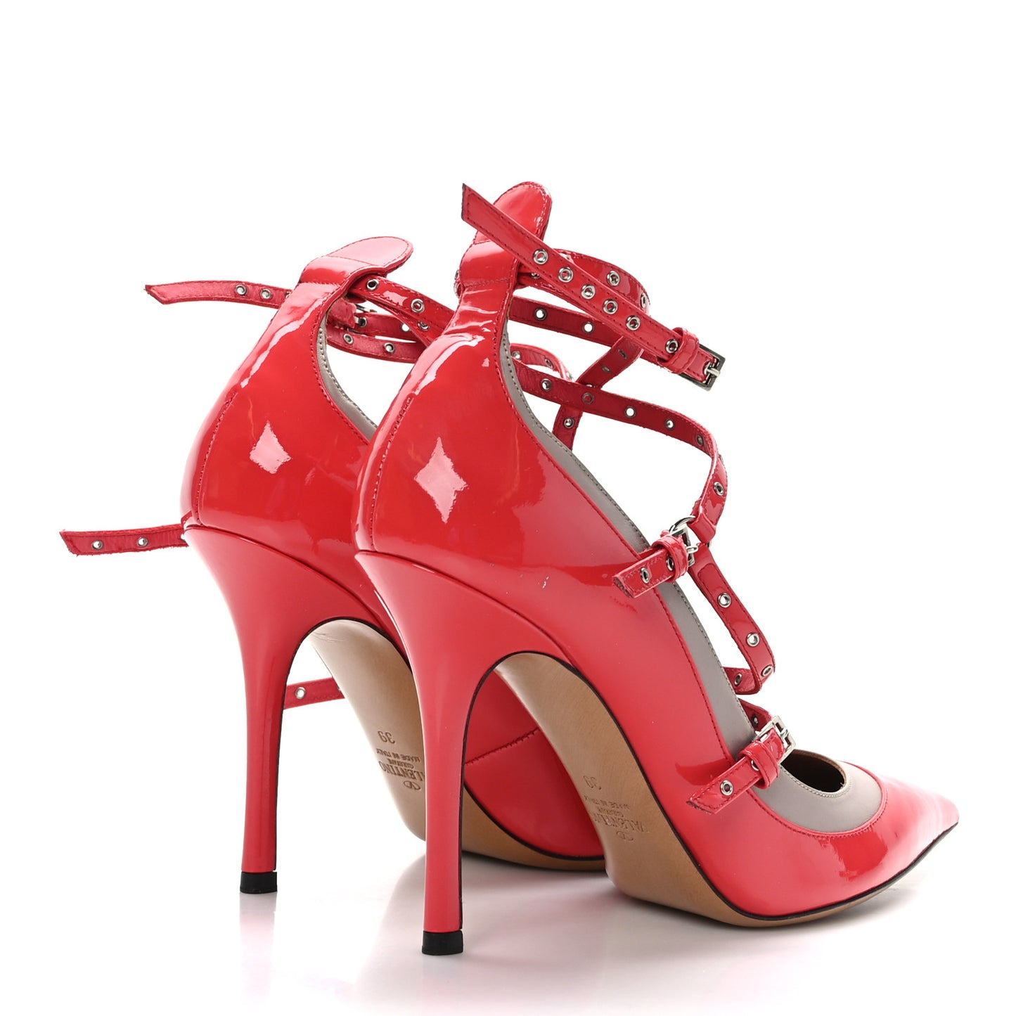 Patent Love Latch 100mm Pumps 39 Deep Coral Poudre