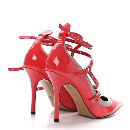 Valentino Garavani Patent Love Latch 100mm Pumps 39 Deep Coral Poudre 4 of 7