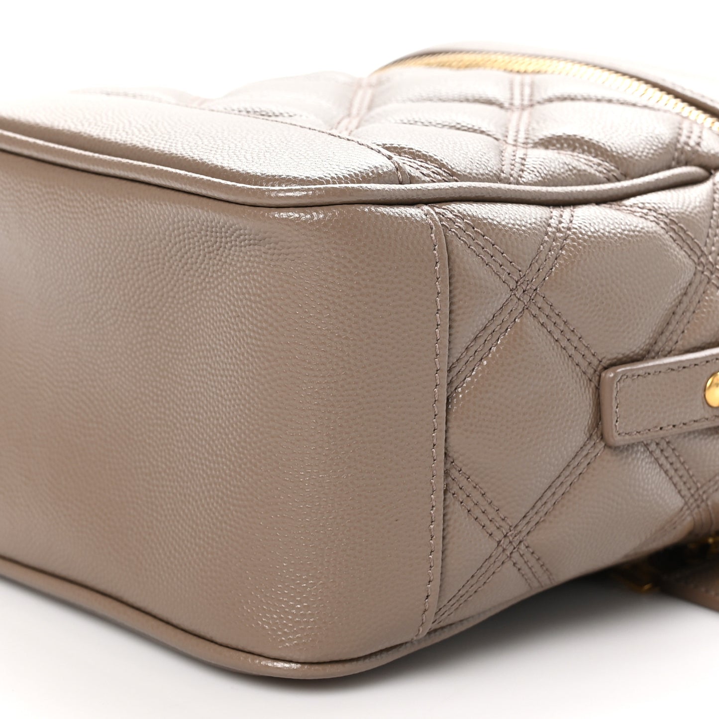 Grain de Poudre Quilted 80's Vanity Bag Dark Beige