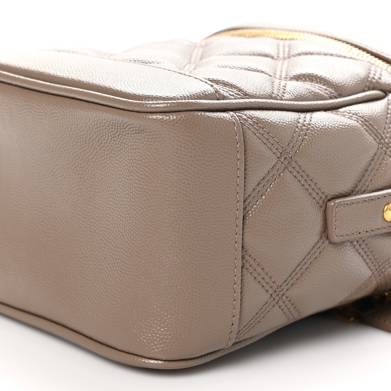 Saint Laurent Grain de Poudre Quilted 80's Vanity Bag Dark Beige 10 of 10