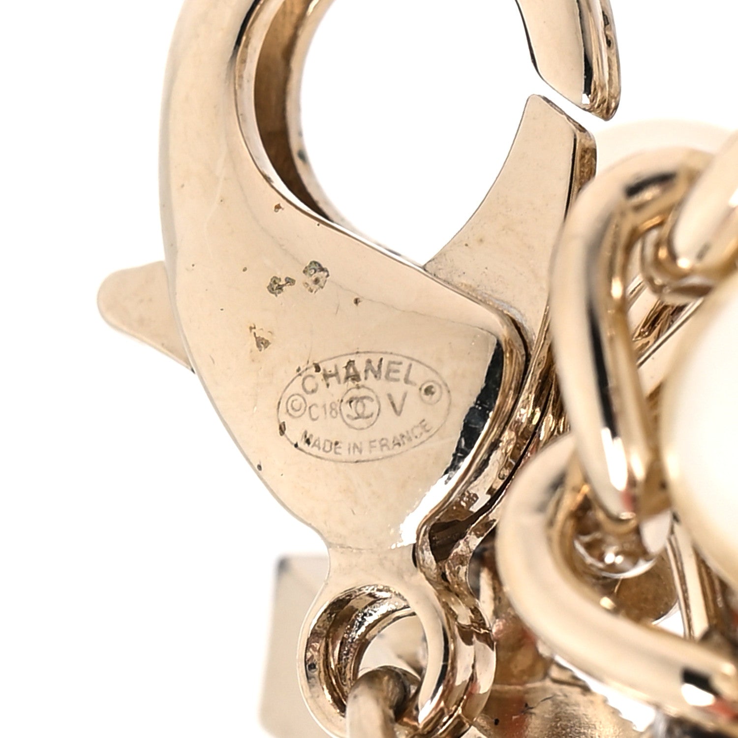 Chanel Crystal Pearl CC Bracelet Gold 5 of 8