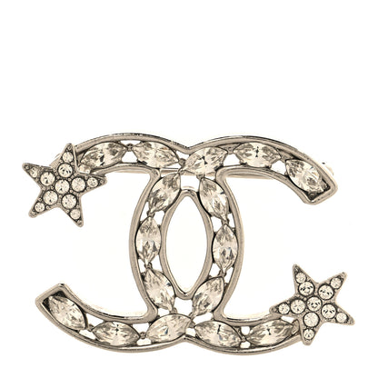 Chanel Crystal Starfall CC Brooch Silver 1 of 3