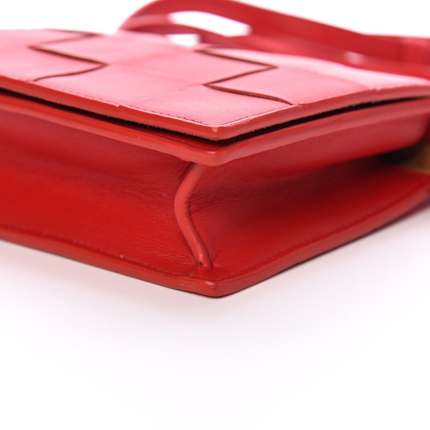 Nappa Maxi Intrecciato Mini Cassette Crossbody Bright Red