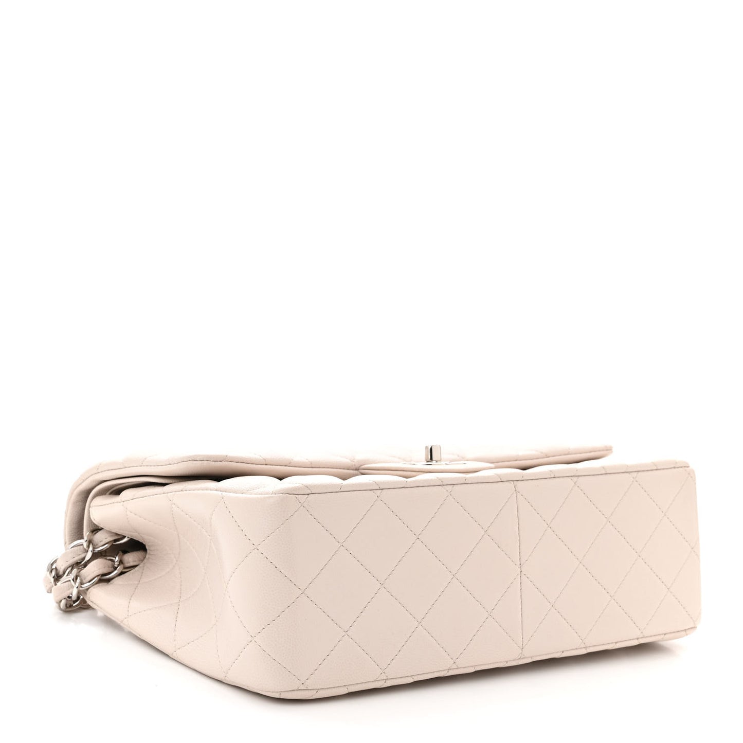 Caviar Quilted Jumbo Double Flap Ivory