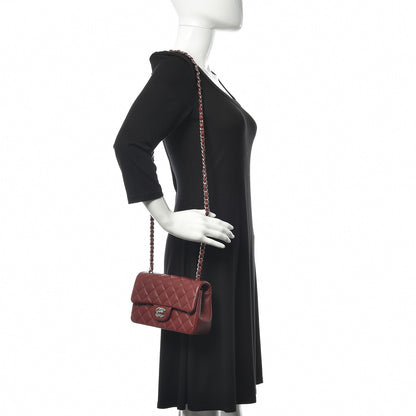 Chanel Lambskin Quilted Mini Rectangular Flap Burgundy 2 of 11