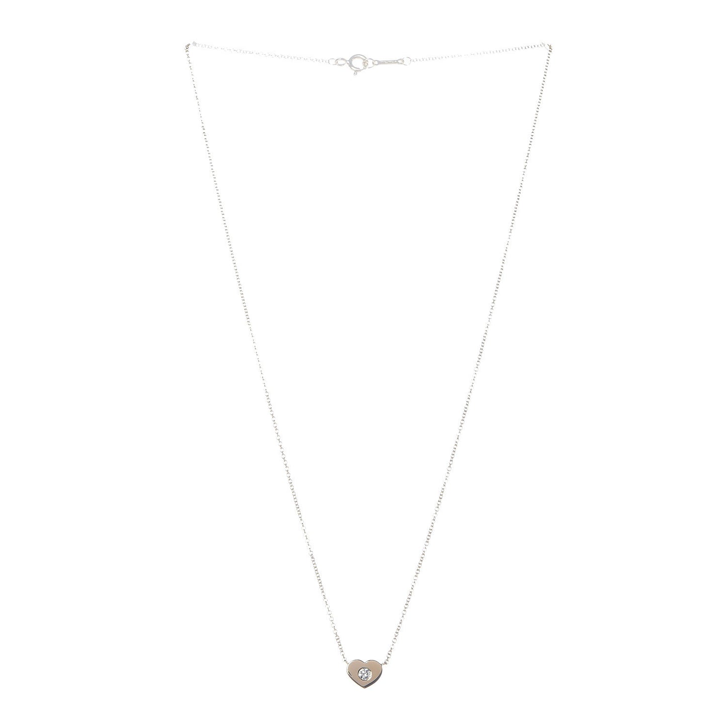 18K Yellow Gold Diamond Paloma Picasso Modern Heart Pendant Necklace