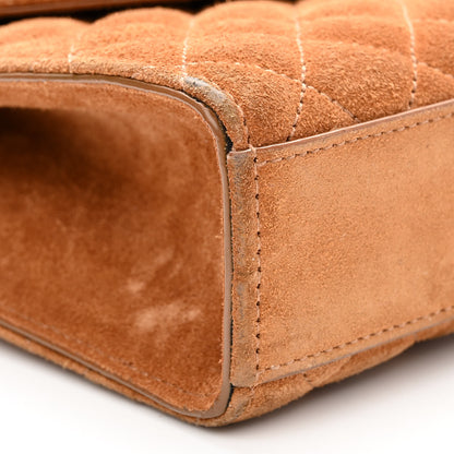 Saint Laurent Suede Mixed Matelasse Triquilt Medium Monogram Envelope Satchel Tan 8 of 11