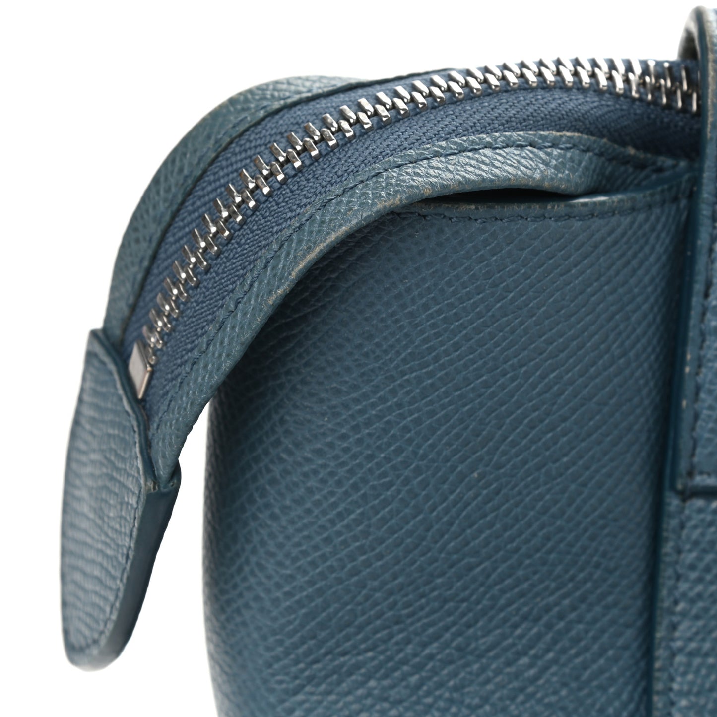 Grained Calfskin Mini Belt Bag Slate Blue