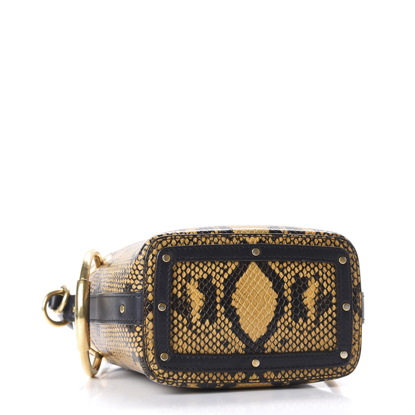 Python Embossed Calfskin Mini Roy Bucket Bag September Sun