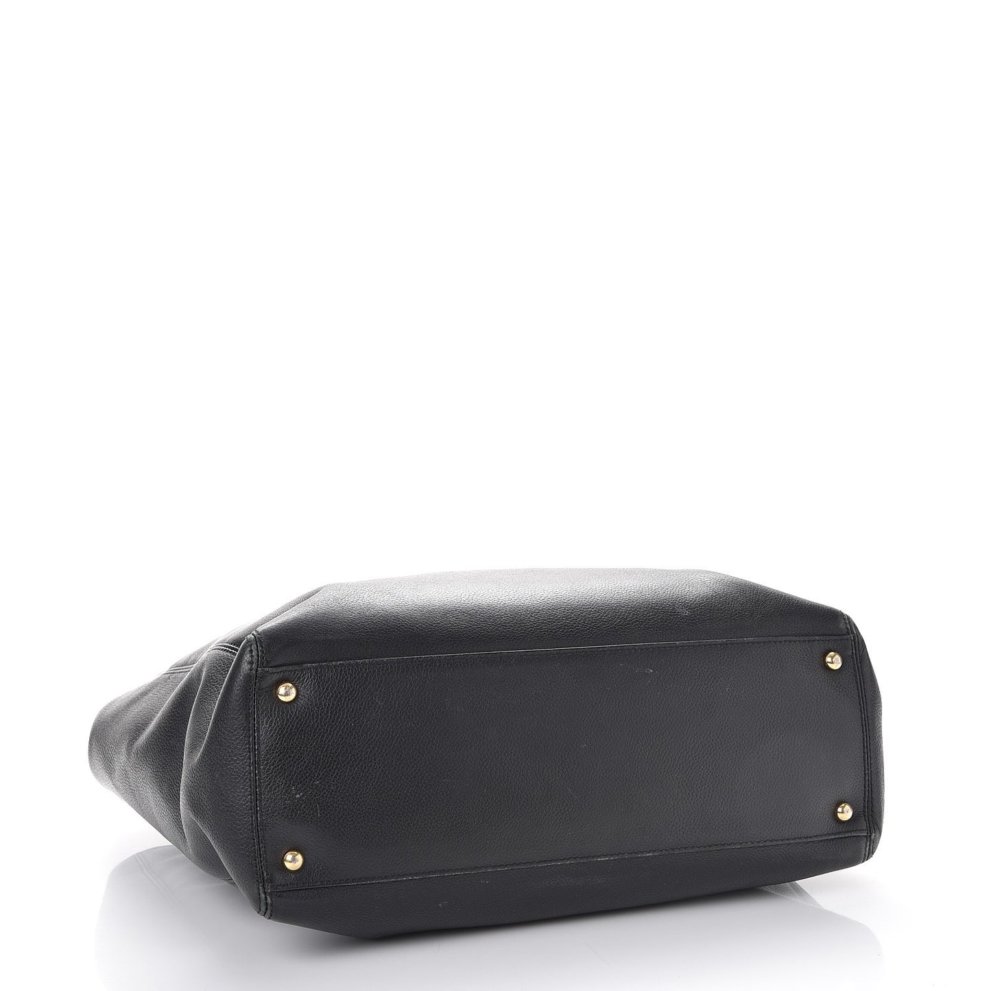 Calfskin Tall Cerf Tote Black