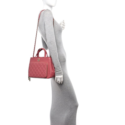 Chanel Caviar Quilted Small Business Affinity Shopping Bag Pink 2 of 12