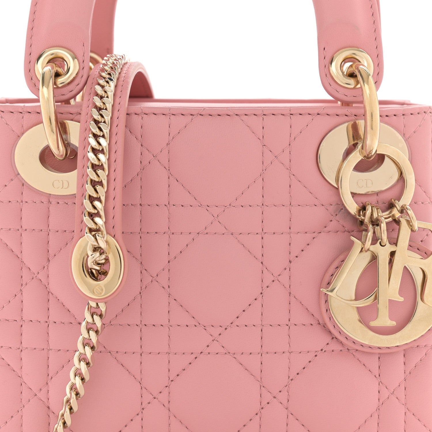 Christian Dior Lambskin Cannage Mini Lady Dior Light Pink 8 of 13