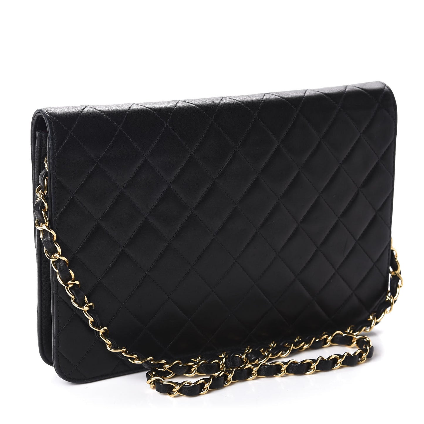 Lambskin Quilted Medium Single Flap Black
