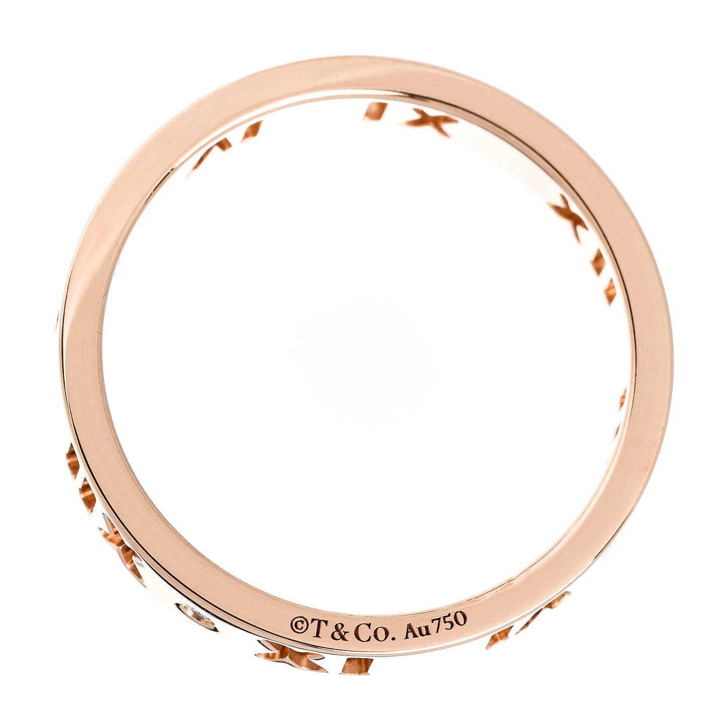 18K Rose Gold Diamond Atlas Pierced Ring 51 5.75