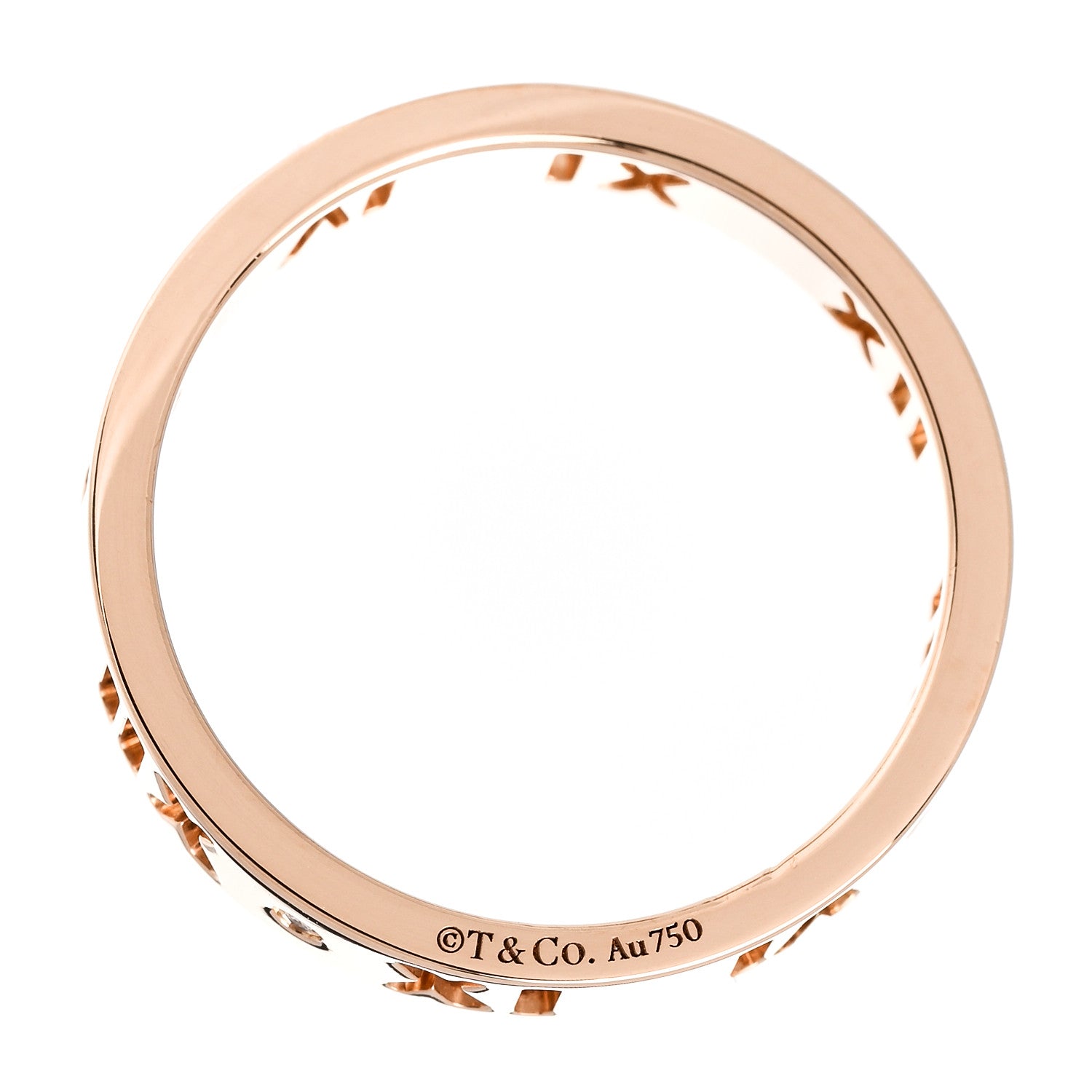 Tiffany 18K Rose Gold Diamond Atlas Pierced Ring 51 5.75 4 of 4