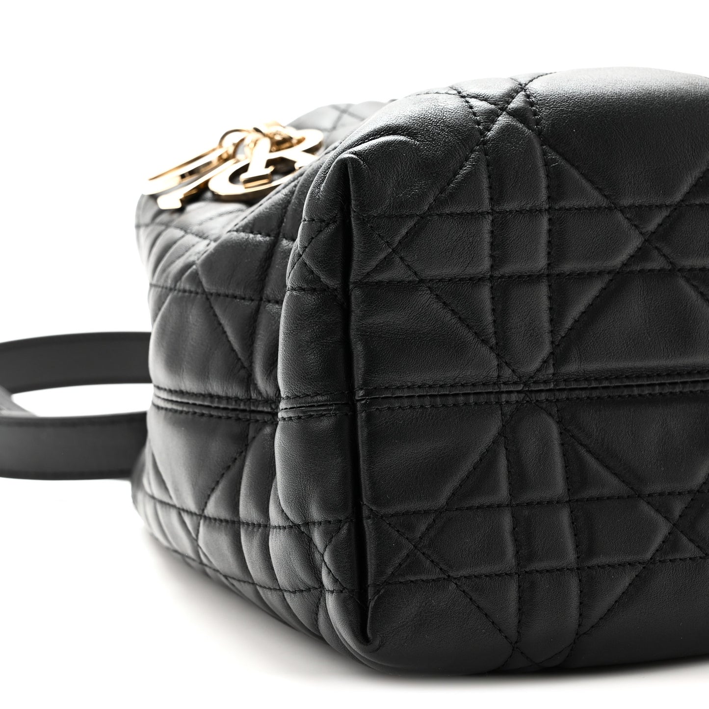 Calfskin Macrocannage Small Toujours Vertical Tote Black