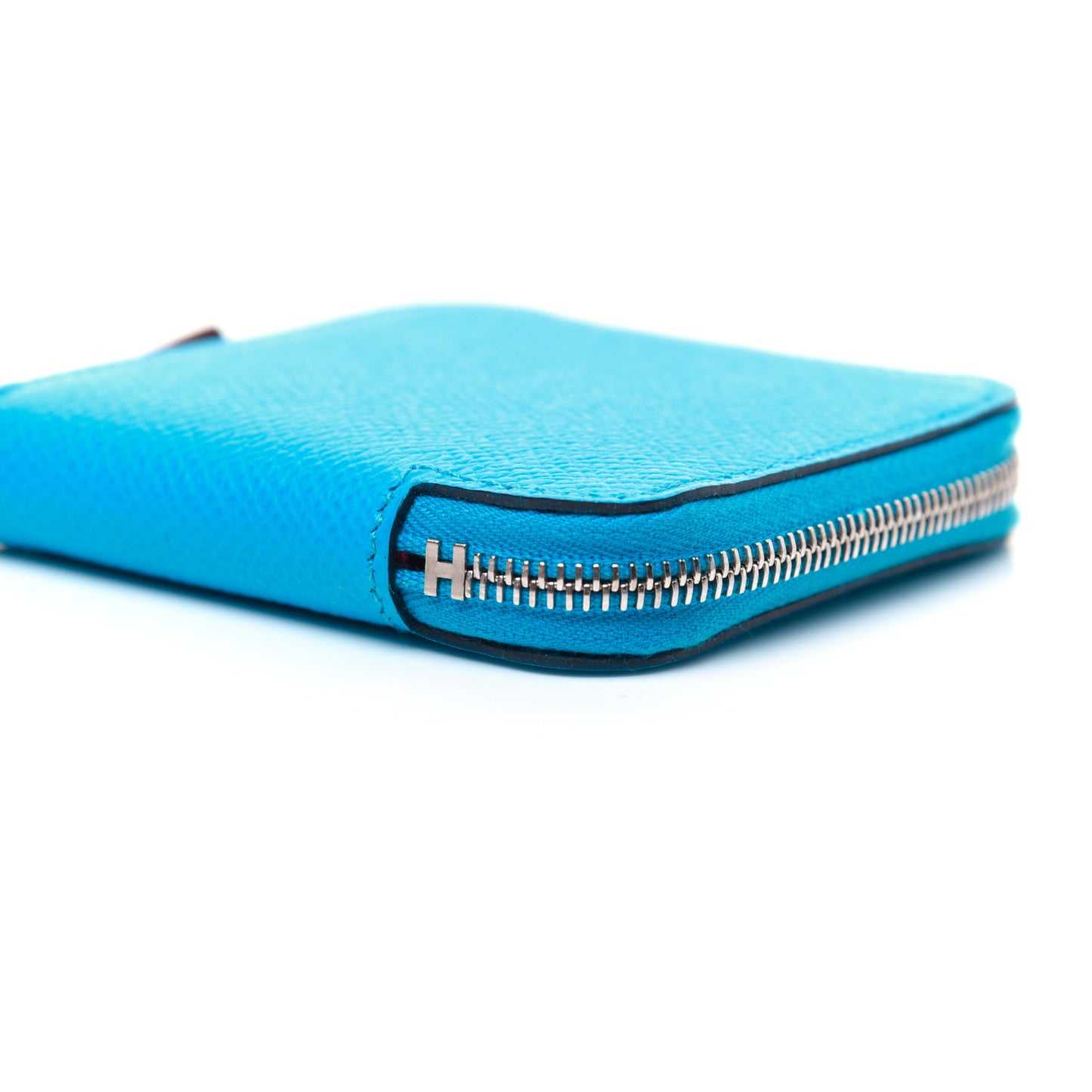 Epsom Silk'in Coin Purse Bleu Frida Rose Bougainvillier