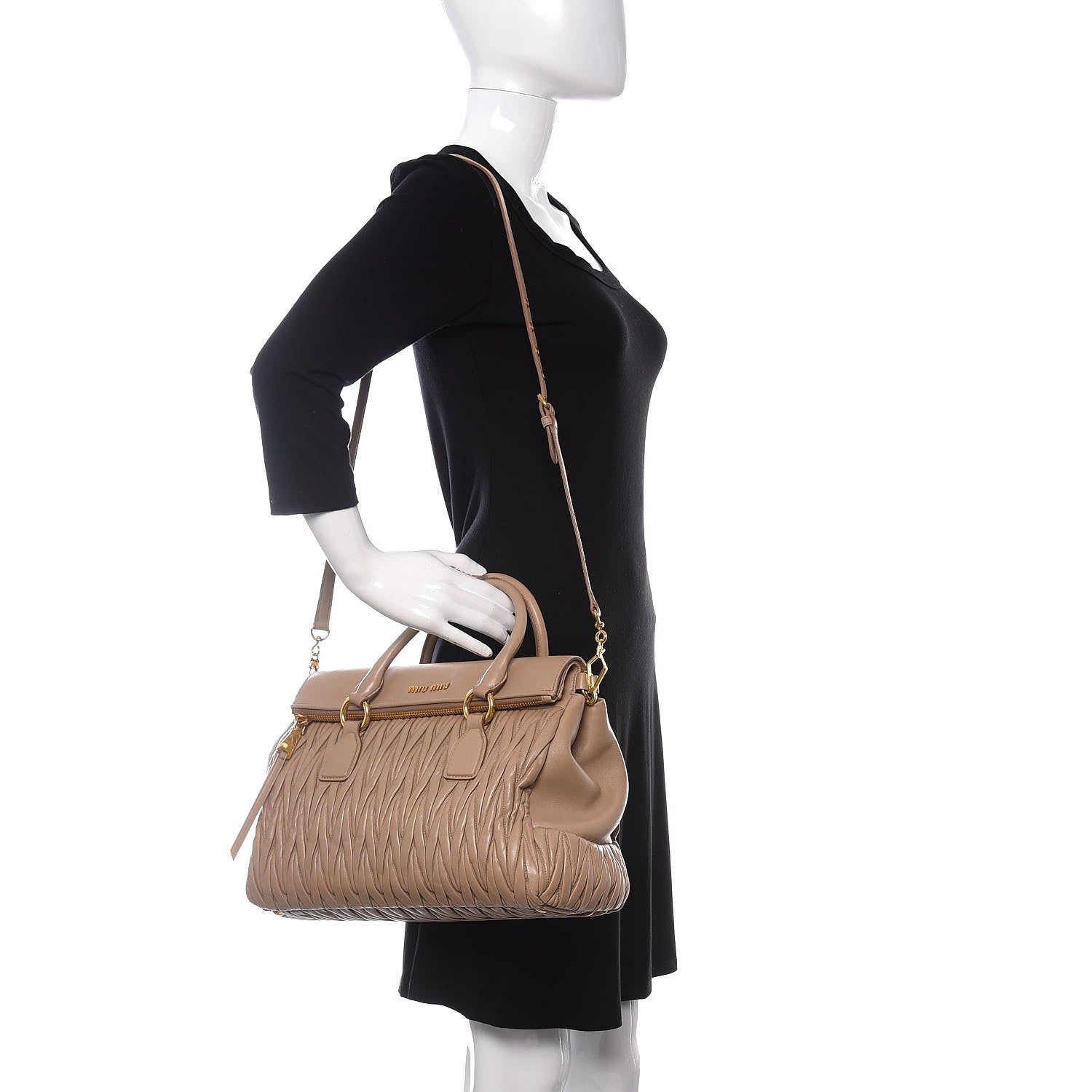 Miu Miu Nappa Matelasse Top Handle Bag Cammeo 2 of 8