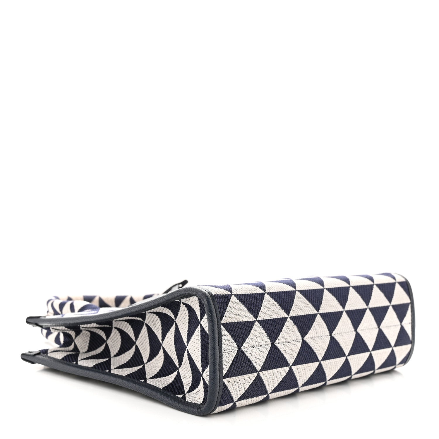 Prada Jacquard Saffiano Triangolo Symbole Embroidered Small Tote Baltico Talco 4 of 10