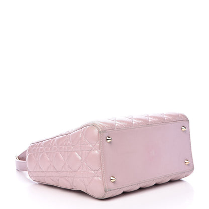 Christian Dior Pearly Lambskin Cannage Medium Lady Dior Lotus 4 of 20