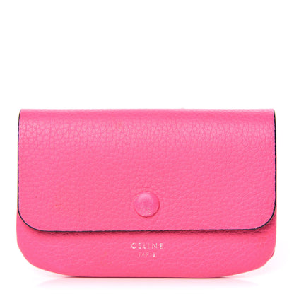 Celine Calfskin Flap Card Holder Fluo Pink 1 of 13