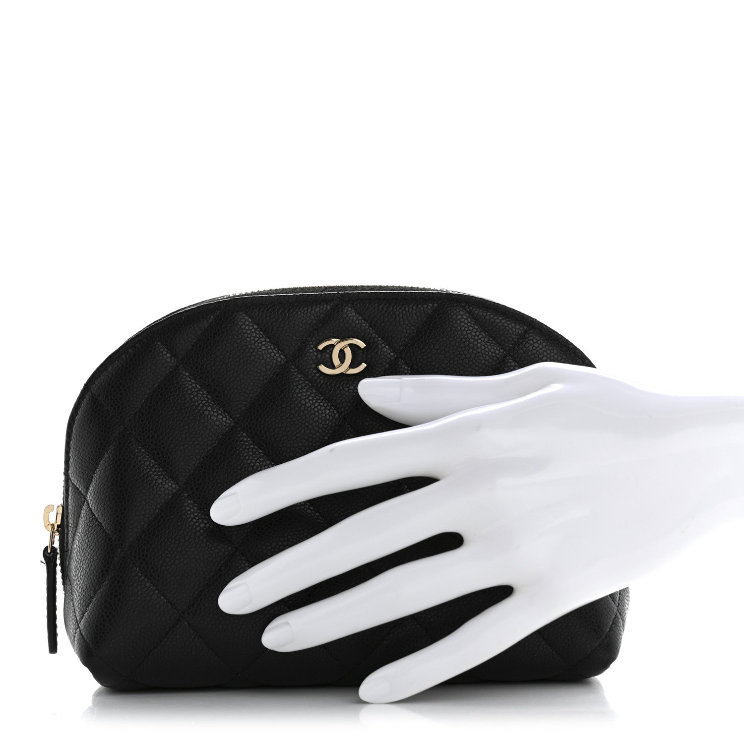 Chanel Caviar Quilted Cosmetic Case Black 2 of 10