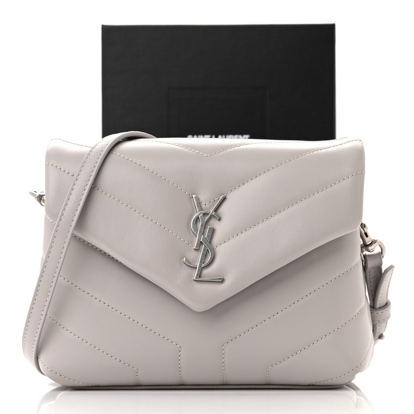 Calfskin Y Quilted Monogram Toy Loulou Satchel Granite