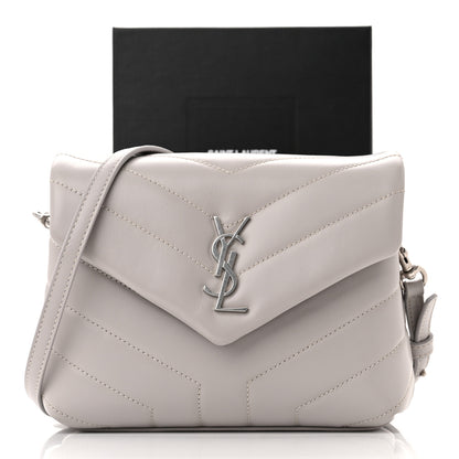 Saint Laurent Calfskin Y Quilted Monogram Toy Loulou Satchel Granite 11 of 11