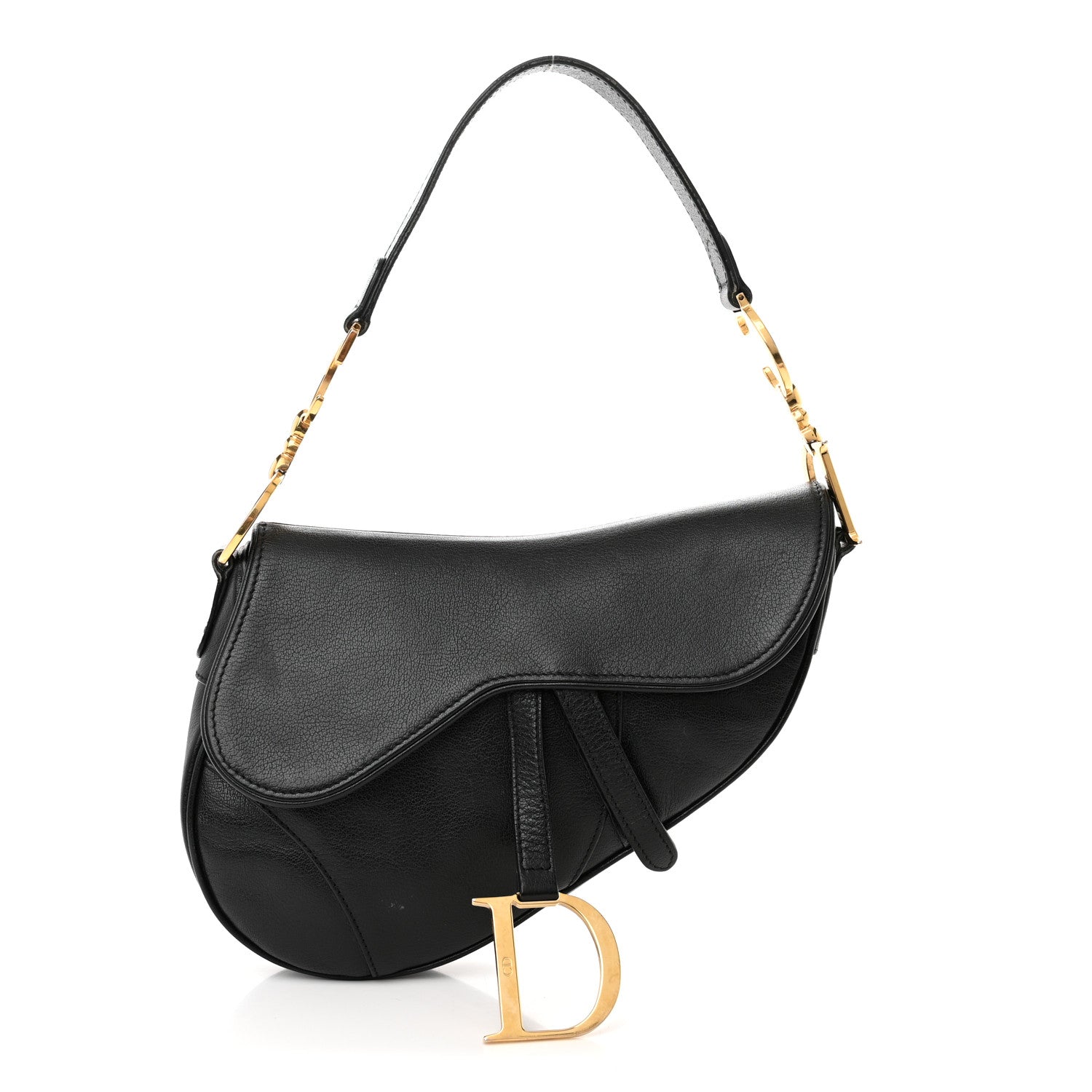Christian Dior Calfskin Saddle Bag Black 1 of 12