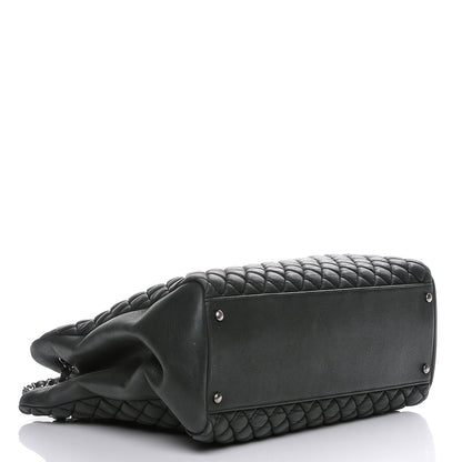 Chanel Iridescent Calfskin Quilted New Bubble North South Tote Dark Grey 4 of 9