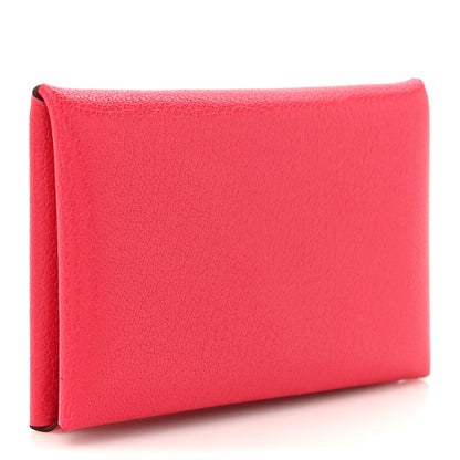 Hermes Chevre Mysore Calvi Card Case Rose Extreme 3 of 7