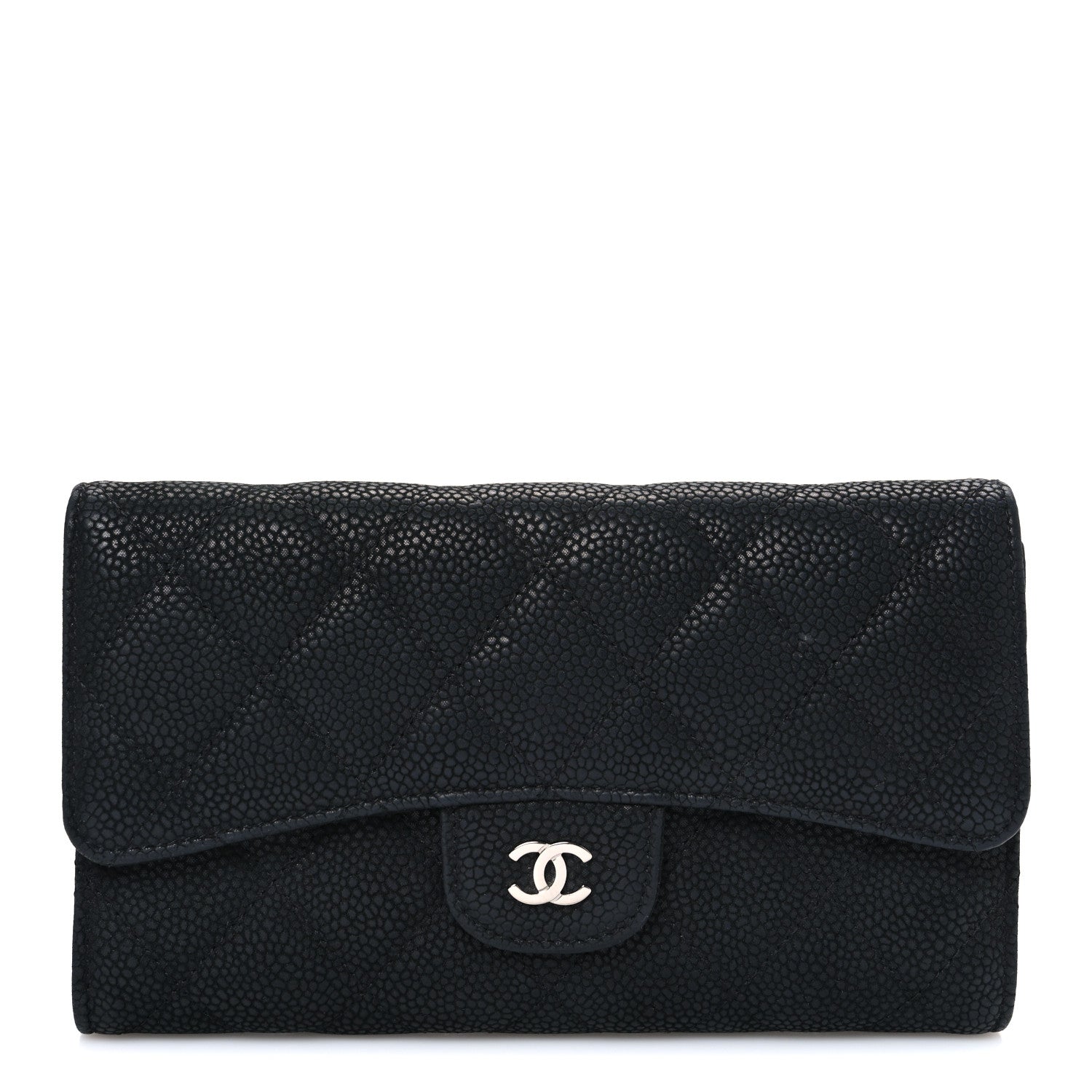 Chanel Iridescent Caviar Quilted Large Flap Wallet  Black 1 of 10
