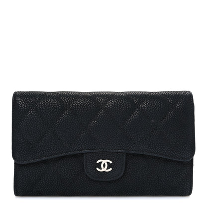 Chanel Iridescent Caviar Quilted Large Flap Wallet  Black 1 of 10