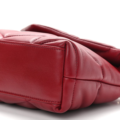 Saint Laurent Lambskin Quilted Toy Loulou Puffer Monogram Chain Satchel Red 9 of 10