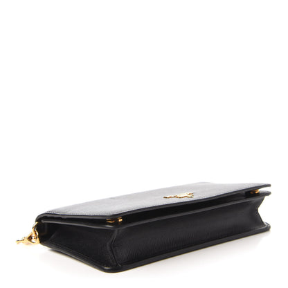 Prada Saffiano Metal Oro Mini Bag Black 4 of 10