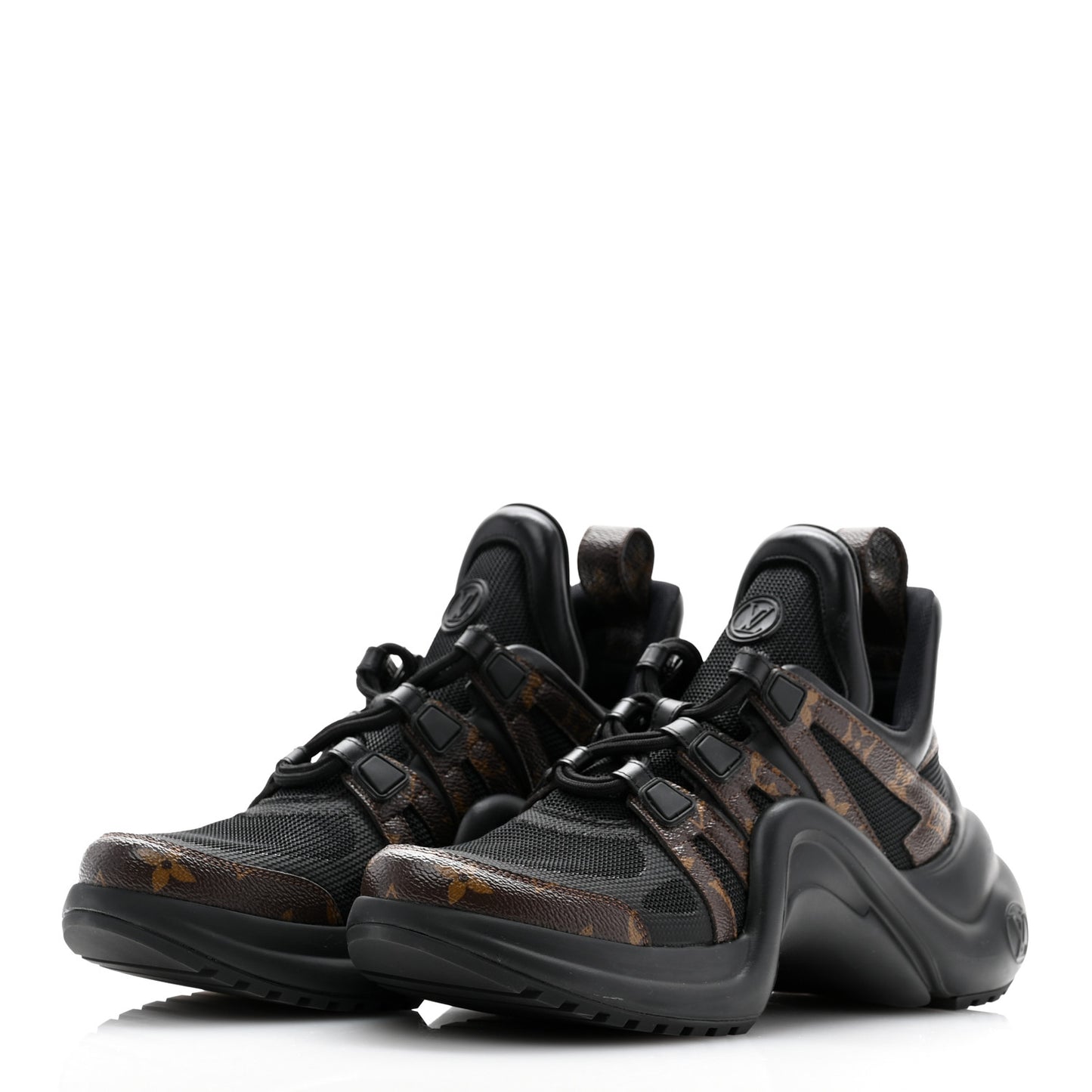 Calfskin Patent Monogram LV Archlight Sneakers 38.5 Black