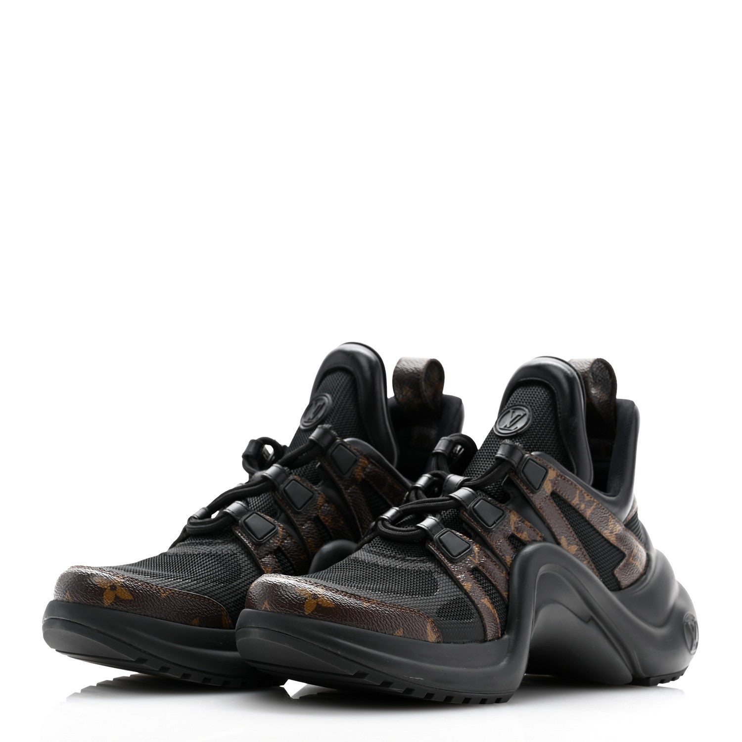Louis Vuitton Calfskin Patent Monogram LV Archlight Sneakers 38.5 Black 3 of 10