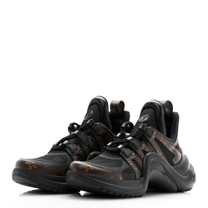 Louis Vuitton Calfskin Patent Monogram LV Archlight Sneakers 38.5 Black 3 of 10