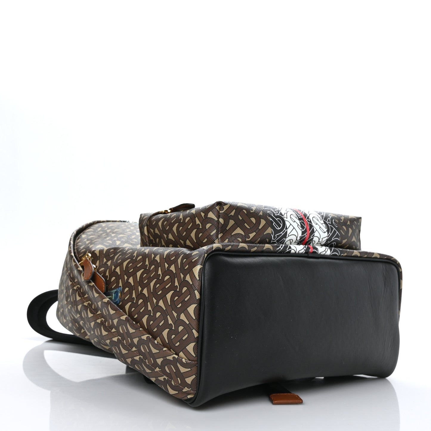 E-Canvas Monogram Stripe Backpack Bridle Brown