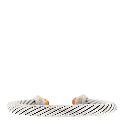 David Yurman Sterling Silver 14K Yellow Gold Citrine 7mm Cable Classics Bracelet 2 of 3