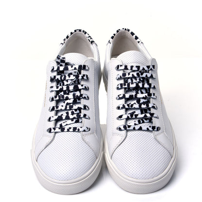 Saint Laurent Perforated Calfskin Cheetah Print Andy Low Top Sneakers 38 White Black 5 of 9