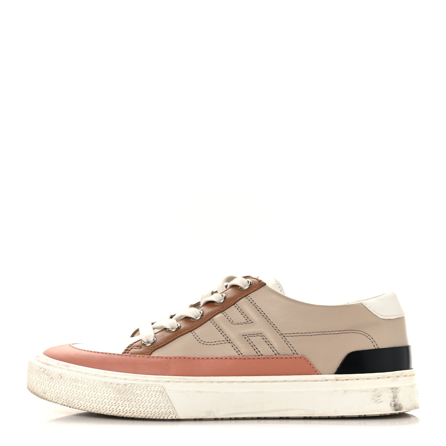Hermes Calfskin Deep Sneakers 36 Multicolor White Gold 1 of 10
