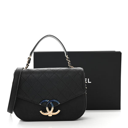 Chanel Grained Calfskin Quilted Small Cuba Top Handle Flap Black 11 of 11