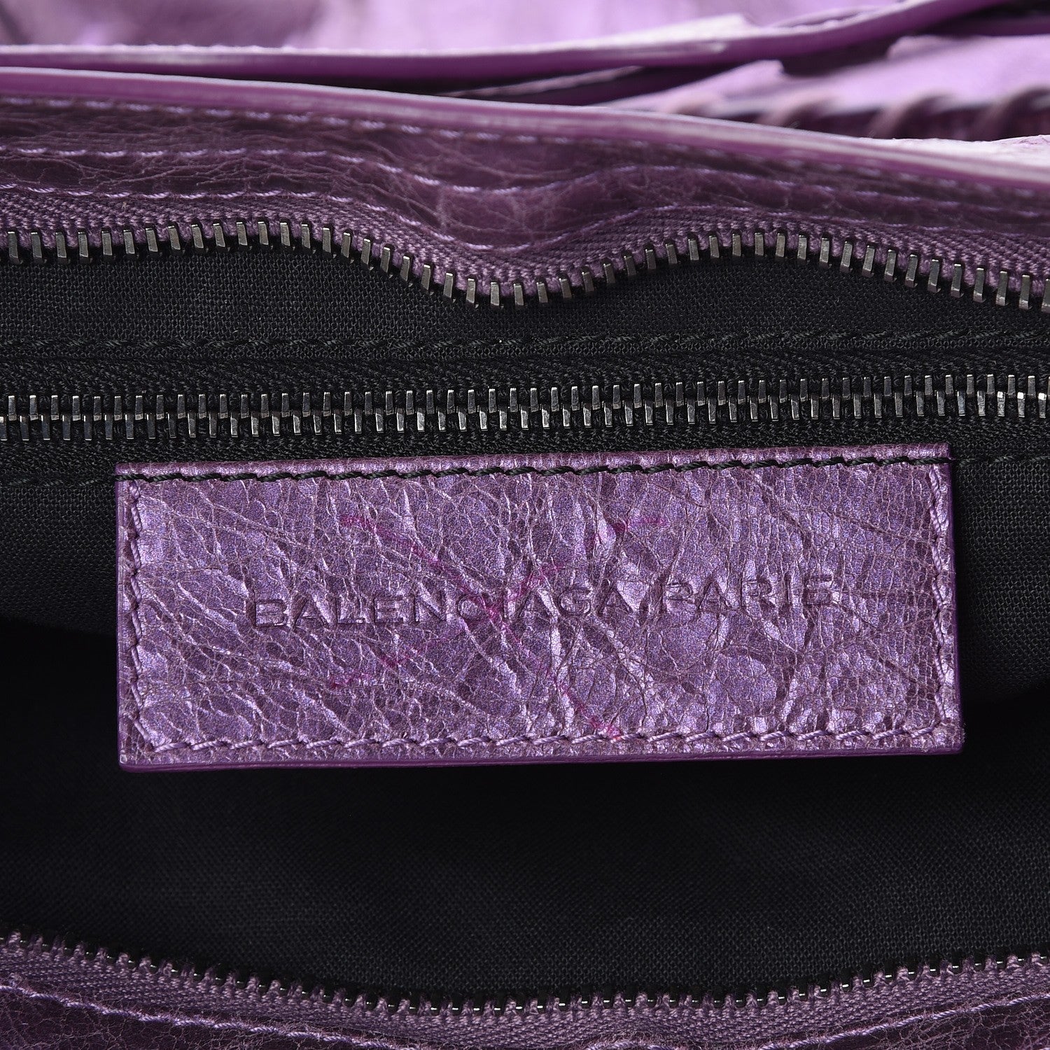 Balenciaga Agneau Classic Hardware City Metallic Purple 7 of 9