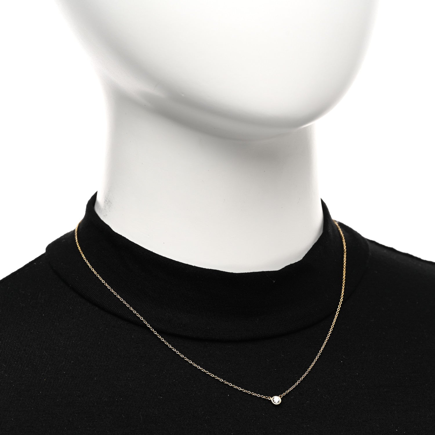 Tiffany 18K Yellow Gold Diamond .16ct Elsa Peretti Diamonds by the Yard Pendant Necklace 2 of 5